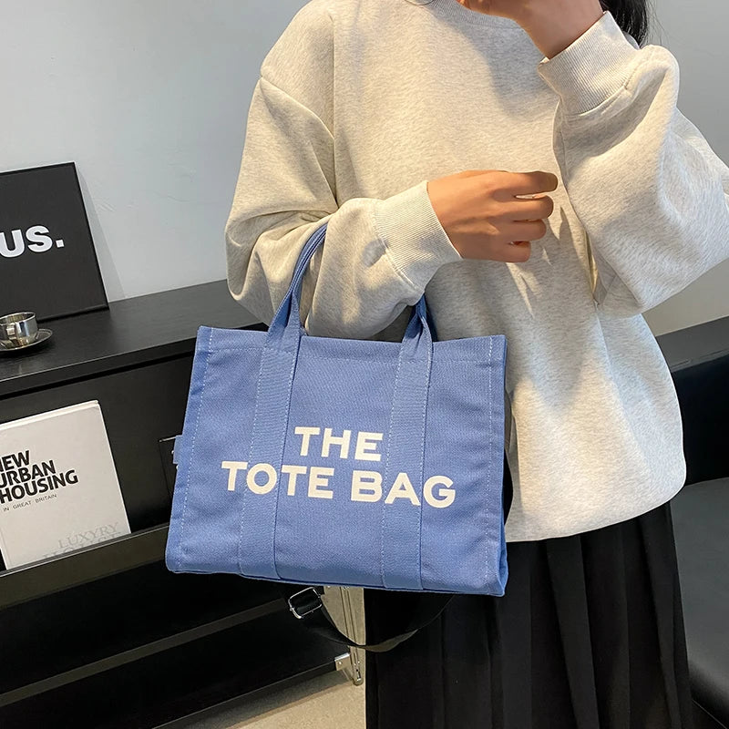 Casual Large Capacity Tote Bag Canvas Shoulder Bag Ladies Crossbody Bags