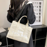 Casual Large Capacity Tote Bag Canvas Shoulder Bag Ladies Crossbody Bags
