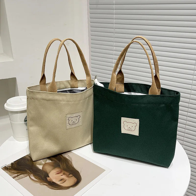 Canvas Tote Lunch Bag for Women