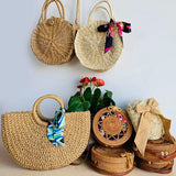 Women's Straw Round Woven Beach Shoulder Bag