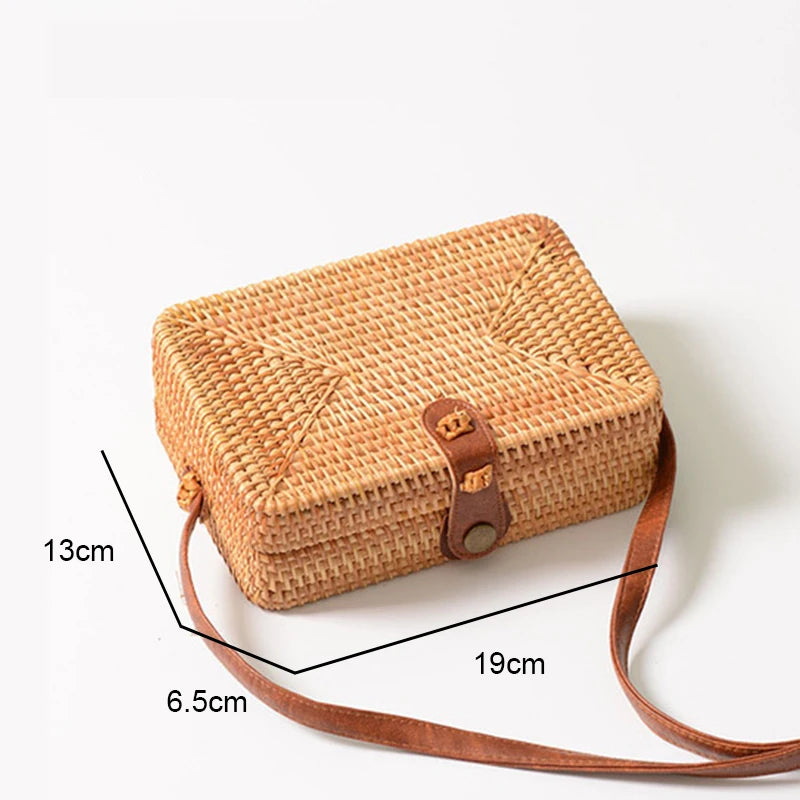 Women's Straw Round Woven Beach Shoulder Bag
