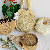Women's Straw Round Woven Beach Shoulder Bag