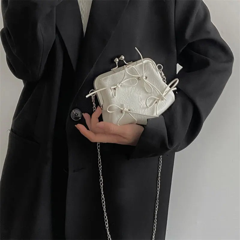 Women's Bowknot Small Bag Chain Shoulder Crossbody Bags