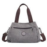 Women's Canvas Tote Solid Messenger Bag Large Capacity Casual Handbag