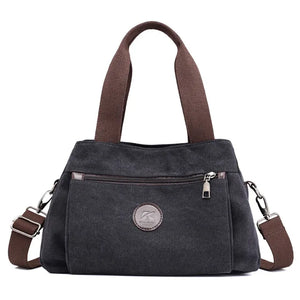 Women's Canvas Tote Solid Messenger Bag Large Capacity Casual Handbag