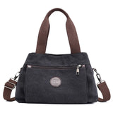 Women's Canvas Tote Solid Messenger Bag Large Capacity Casual Handbag