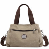 Women's Canvas Tote Solid Messenger Bag Large Capacity Casual Handbag