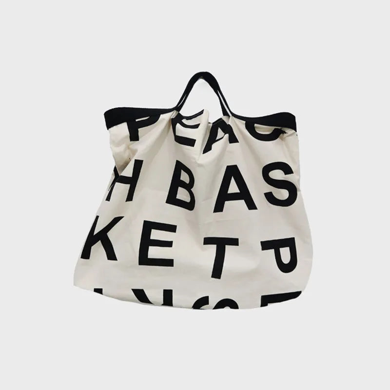 Women's Canvas Casual Tote Shoulder Bag Stylish Waterproof Shopping Cloth Bags