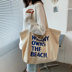 Women's Canvas Handbag Large Capacity Shoulder Bag Female Letter Printed