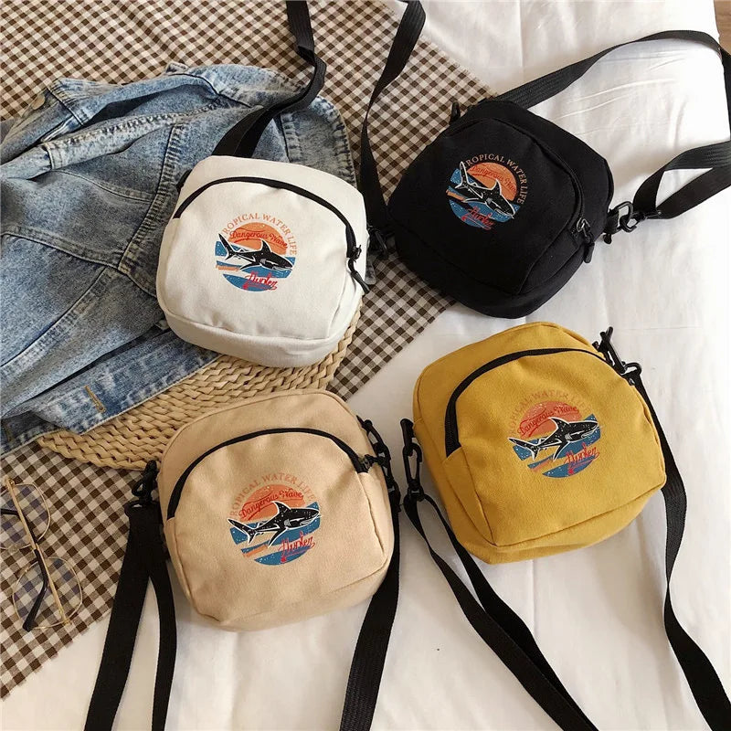 Women's Canvas Crossbody Handbag Small Shoulder Purse for Ladies