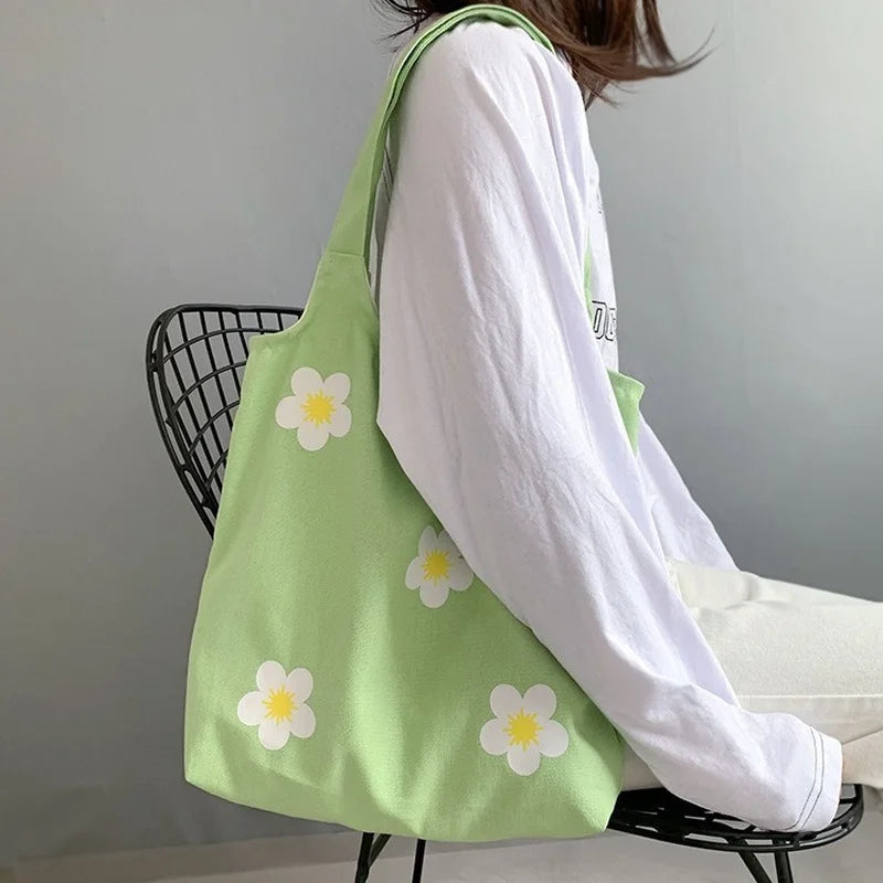 Women's Large Canvas Shopper Tote Bag Handbag