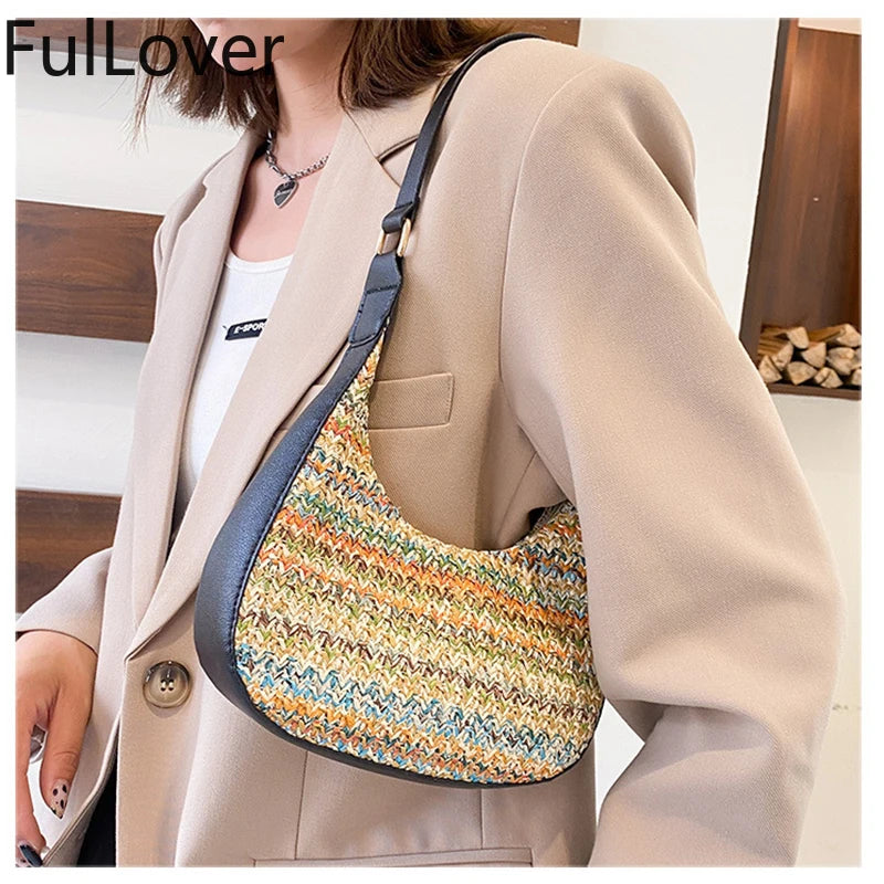 Women's Casual Shoulder Bags Contrast Pu Leather Bags