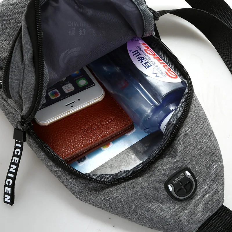 Casual Chest Pack Canvas Messenger Shoulder Bag