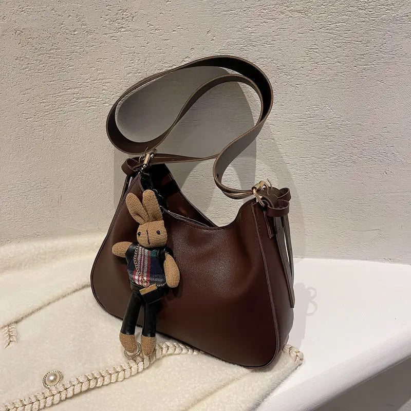 Women's Commuter Bag Retro Solid Messenger Bag Crossbody Bucket Bag