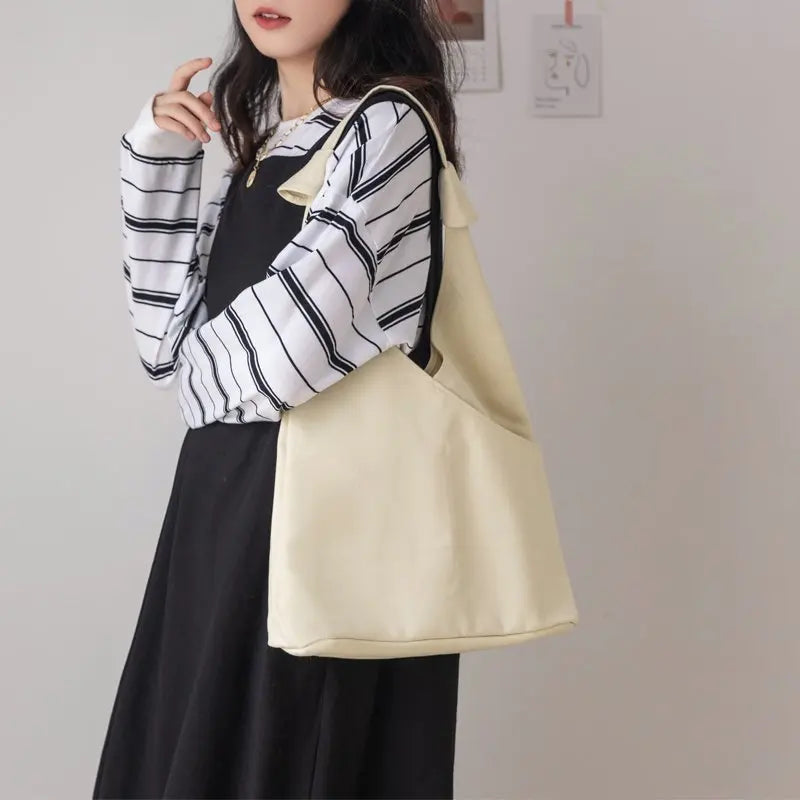 Canvas Shopper Tote Bag Large Capacity Women's Handbag