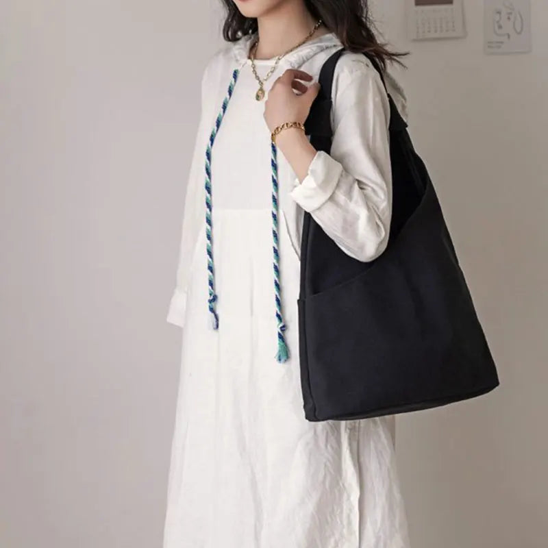 Canvas Shopper Tote Bag Large Capacity Women's Handbag