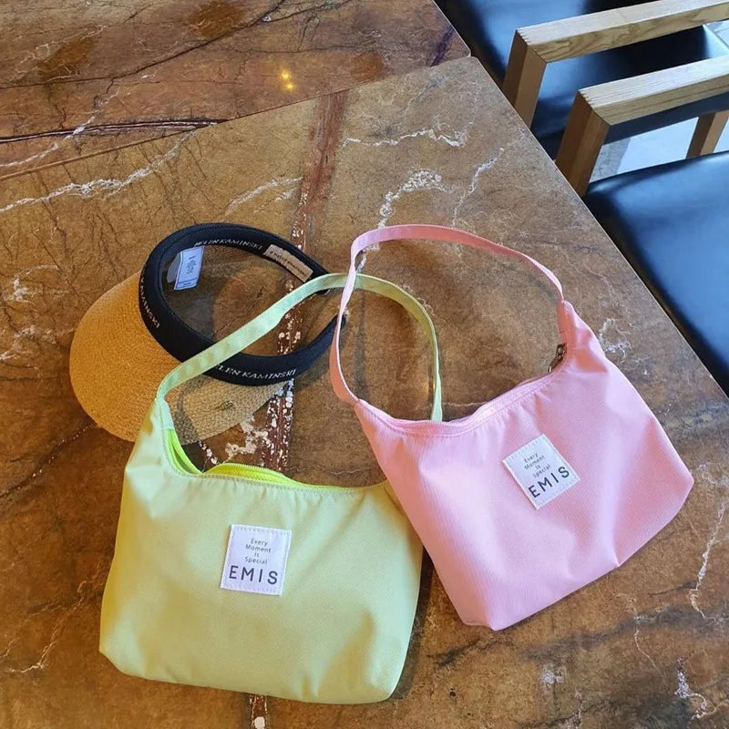 Nylon Messenger Bag Solid Letter Purse Handbag Shopper Bag