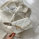 Women's Retro Rhombus Handbag Solid Chain Shoulder Messenger Bag