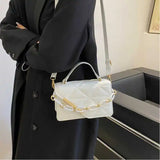 Women's Retro Rhombus Handbag Solid Chain Shoulder Messenger Bag