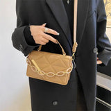 Women's Retro Rhombus Handbag Solid Chain Shoulder Messenger Bag