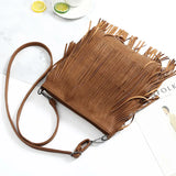 Women's Crossbody Messenger Bag with Tassel
