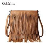 Women's Crossbody Messenger Bag with Tassel