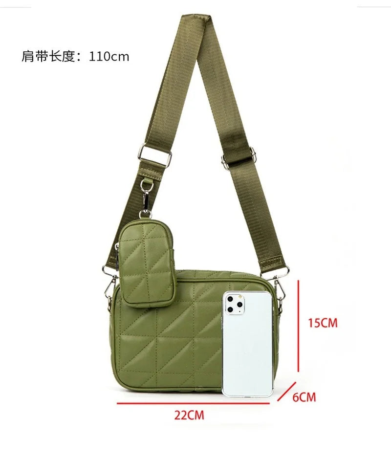 Women's Shoulder Messenger Bag PU Leather Large Capacity Handbag