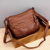 Women's Soft Leather Shoulder Bag Casual Crossbody Travel Tote Handbag