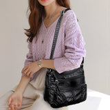 Women's Soft Leather Shoulder Bag Casual Crossbody Travel Tote Handbag