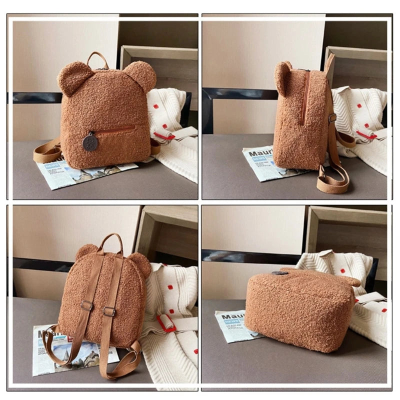 Women's Fleece Sherpa Bag Lovely Furry Backpack