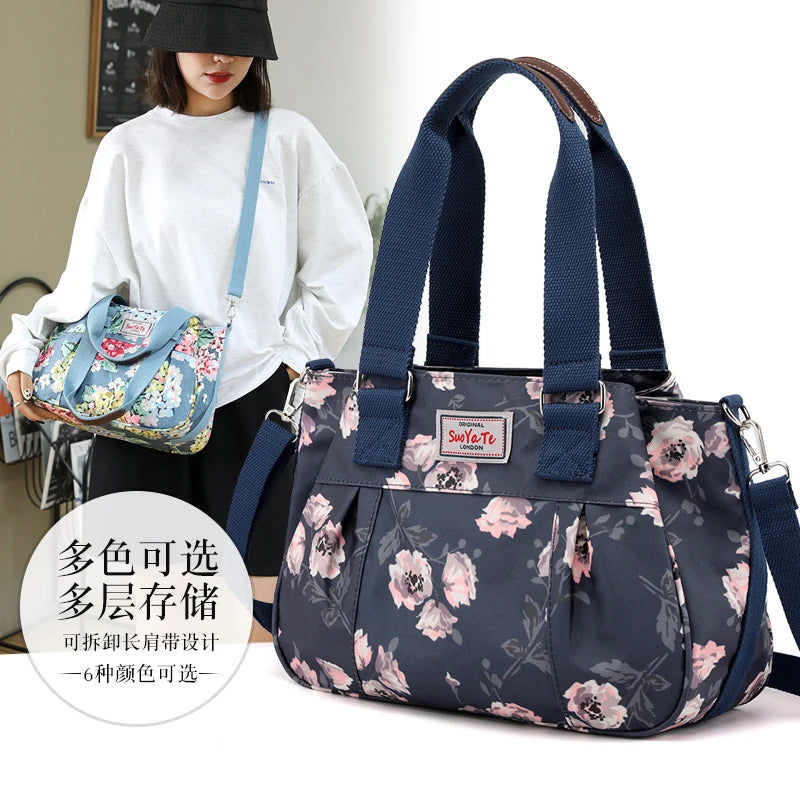 Floral Waterproof Large Shoulder Bag for Travel