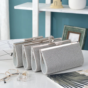 Glitter Chain Silk Evening Bag Blushing Pink