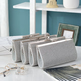 Glitter Chain Silk Evening Bag Blushing Pink