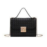 Women's Multi-textured Chain Square Tote Purse Mobile Phone Mini Bag