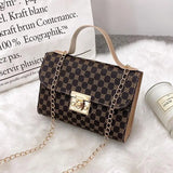Women's Multi-textured Chain Square Tote Purse Mobile Phone Mini Bag