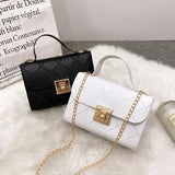 Women's Multi-textured Chain Square Tote Purse Mobile Phone Mini Bag