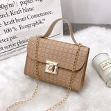 Women's Multi-textured Chain Square Tote Purse Mobile Phone Mini Bag