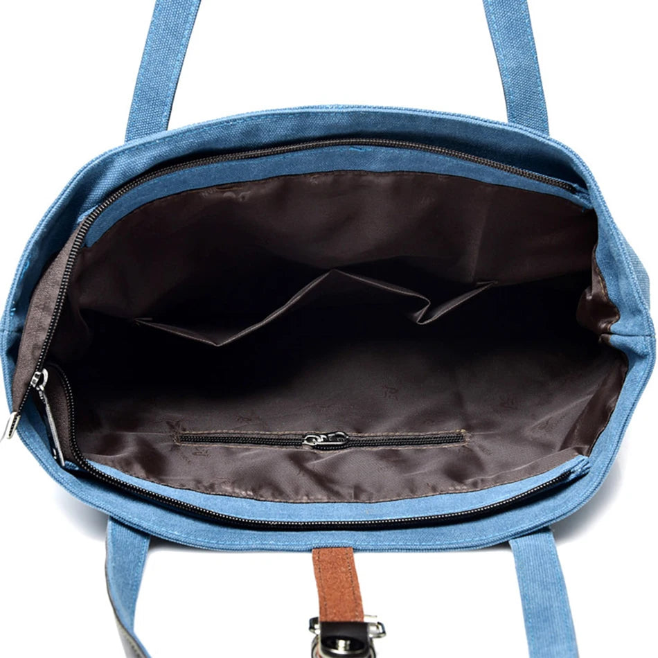 Canvas Shoulder Bag Casual Tote Large Capacity Bags For Women Ladies