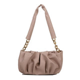 PU Cloud Bag Soft Leather Pleated Shoulder Crossbody Purse Clutch Bags