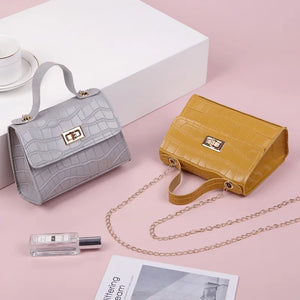 Women's Small Crossbody Bag Mini Purse Lock Button Messenger Bag