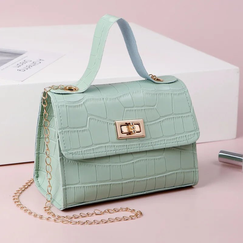 Women's Small Crossbody Bag Mini Purse Lock Button Messenger Bag