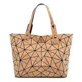 Wood Grain Diamond Tote Geometric Messenger Shoulder Bag