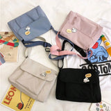 Canvas Tote Bag Women Messenger Bags Large Capacity Crossbody Handbag