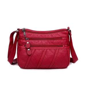 Women's Leather Casual Shoulder Bags Multi-layer Crossbody Handbag