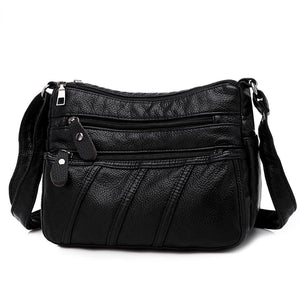 Women's Leather Casual Shoulder Bags Multi-layer Crossbody Handbag
