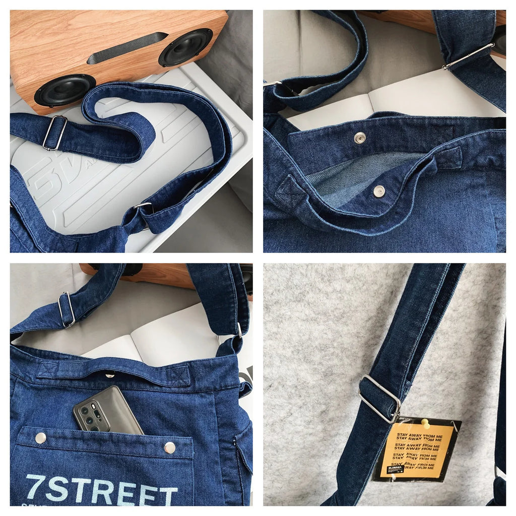Women's Denim Shoulder Bag Large-capacity Handbag