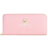 Cartoon Long Wallet with Wrist Strap, Double Zipper Phone Bag