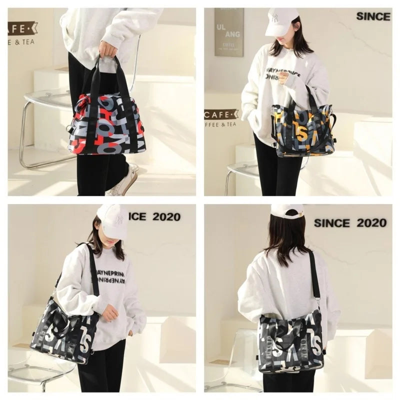 Women's Waterproof Nylon Messenger Bag Shoulder Tote Large Handbag