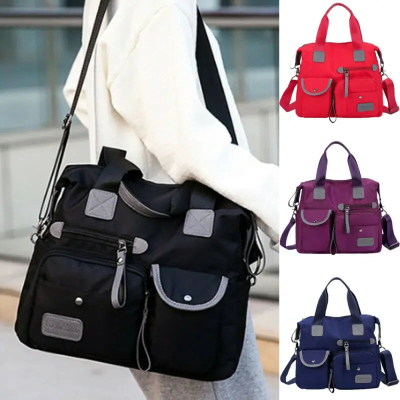 Women's Multi-pocket Shoulder Bag for Outdoor Travel Large Capacity Handbags