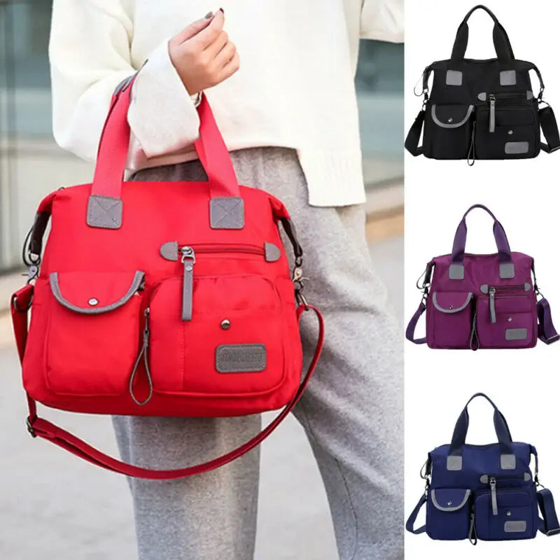 Women's Multi-pocket Shoulder Bag for Outdoor Travel Large Capacity Handbags